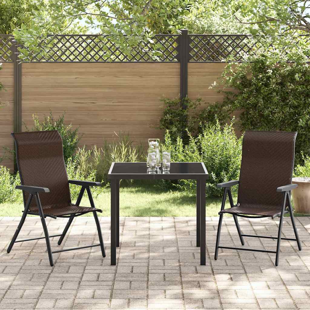 Garten Essgruppe 3 pcs Braun Poly Rattan