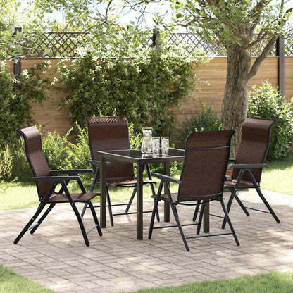 Garten Essgruppe 5 pcs Braun Poly Rattan
