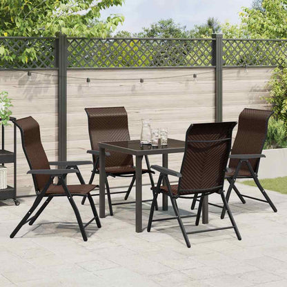 Garten Essgruppe 5 pcs Braun Poly Rattan