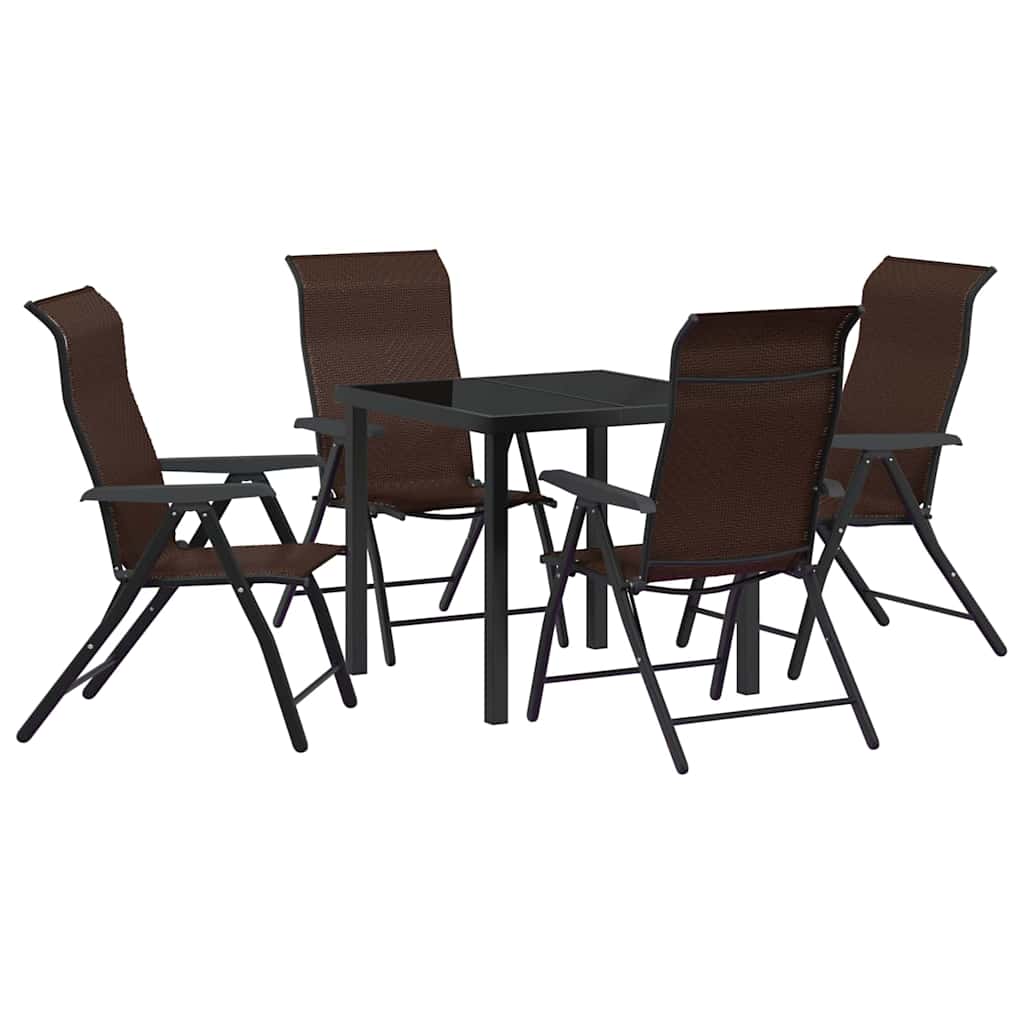 Garten Essgruppe 5 pcs Braun Poly Rattan
