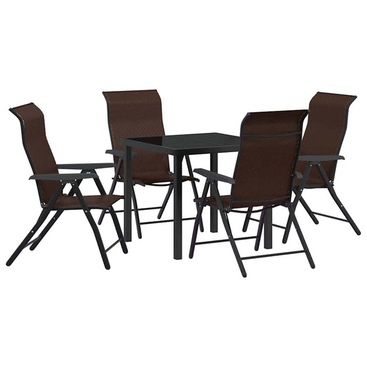 Garten Essgruppe 5 pcs Braun Poly Rattan