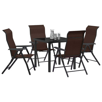 Garten Essgruppe 5 pcs Braun Poly Rattan