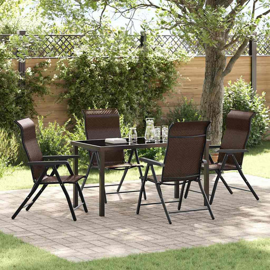 Garten Essgruppe 5 pcs Braun Poly Rattan