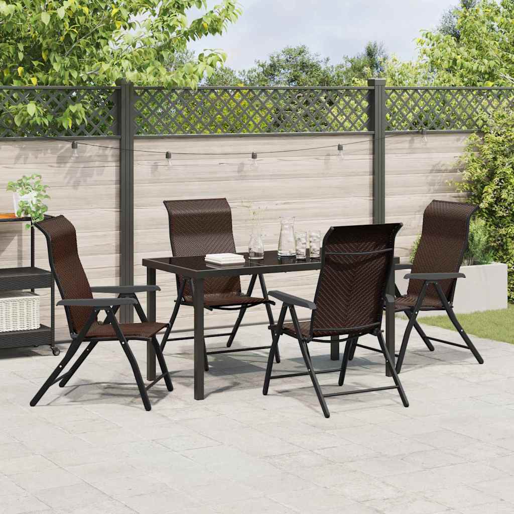 Garten Essgruppe 5 pcs Braun Poly Rattan