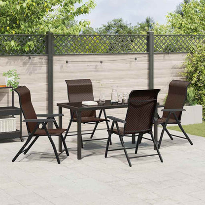 Garten Essgruppe 5 pcs Braun Poly Rattan