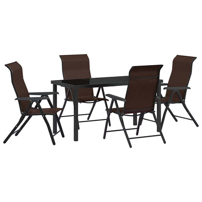 Garten Essgruppe 5 pcs Braun Poly Rattan