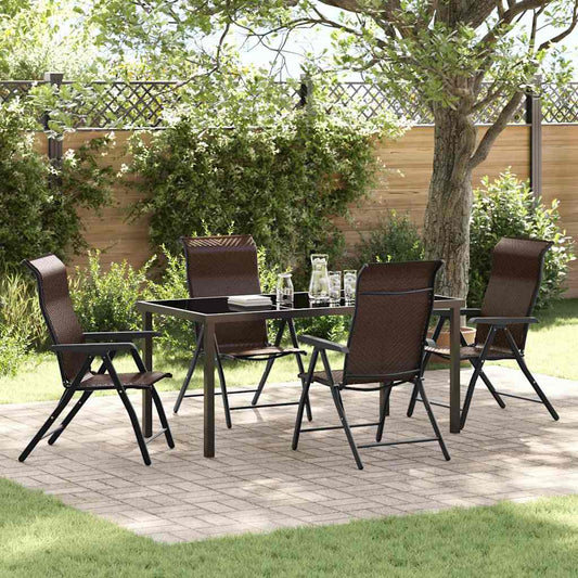 Garten Essgruppe 5 pcs Braun Poly Rattan