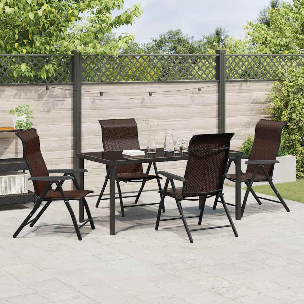 Garten Essgruppe 5 pcs Braun Poly Rattan