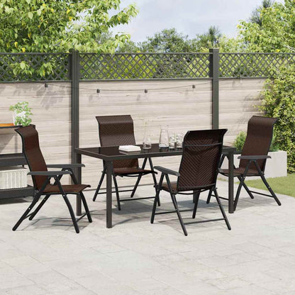 Garten Essgruppe 5 pcs Braun Poly Rattan