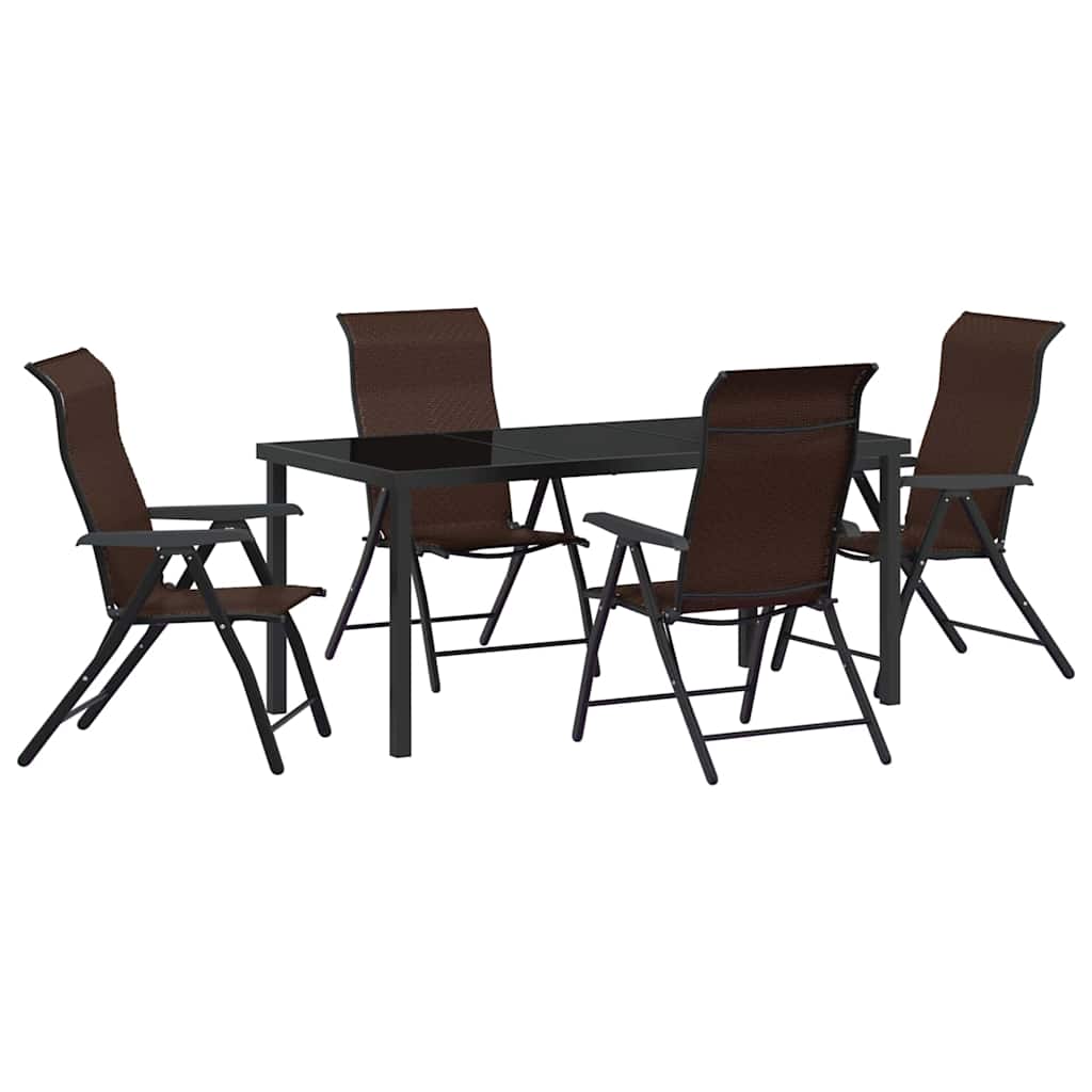 Garten Essgruppe 5 pcs Braun Poly Rattan