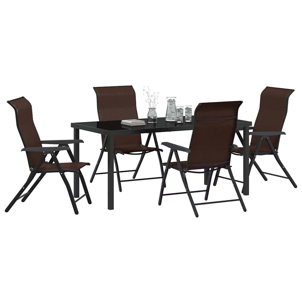 Garten Essgruppe 5 pcs Braun Poly Rattan