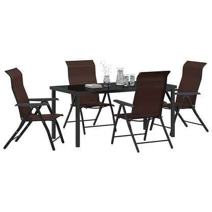 Garten Essgruppe 5 pcs Braun Poly Rattan