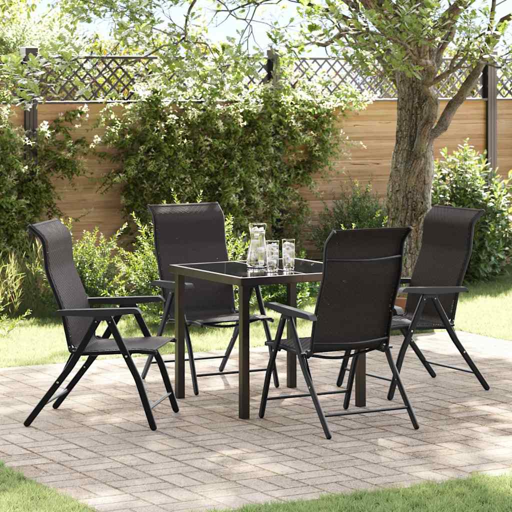 Garten Essgruppe 5 pcs Schwarzer Kaffee Poly Rattan
