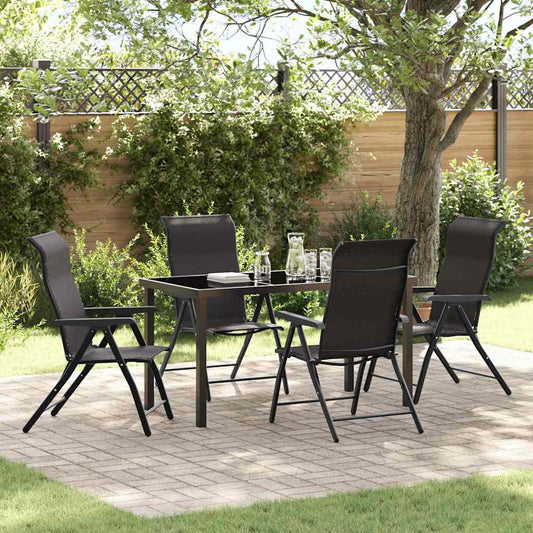 Garten Essgruppe 5 pcs Schwarzer Kaffee Poly Rattan