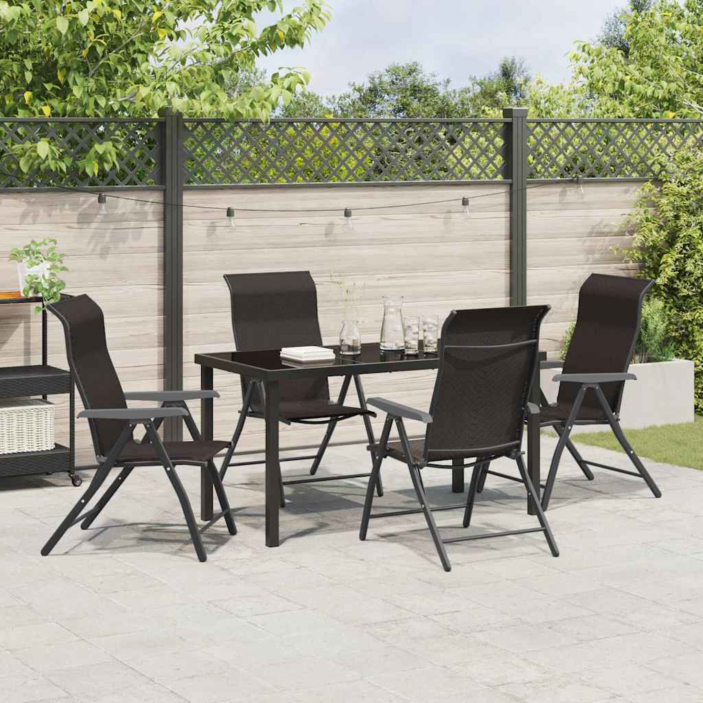 Garten Essgruppe 5 pcs Schwarzer Kaffee Poly Rattan