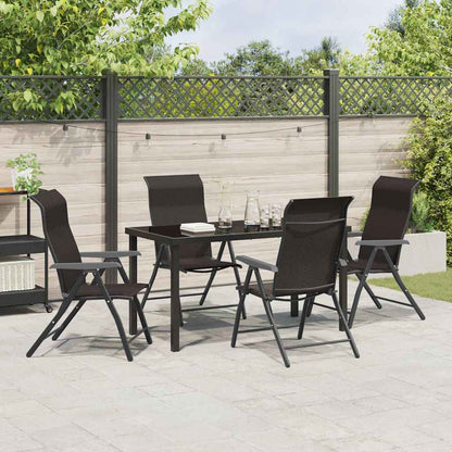 Garten Essgruppe 5 pcs Schwarzer Kaffee Poly Rattan