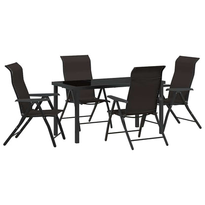 Garten Essgruppe 5 pcs Schwarzer Kaffee Poly Rattan