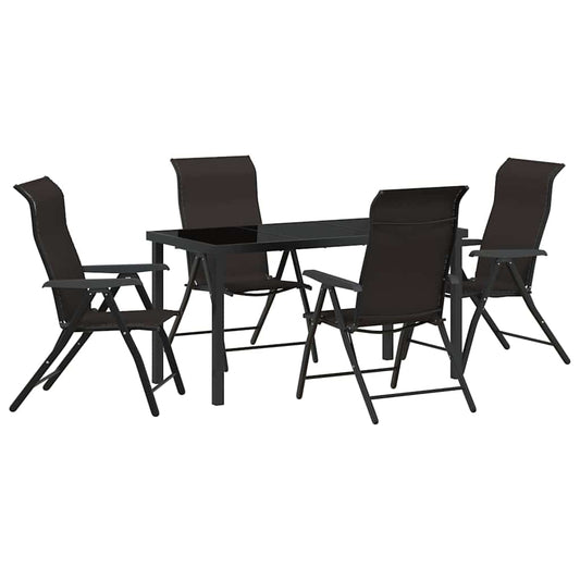 Garten Essgruppe 5 pcs Schwarzer Kaffee Poly Rattan