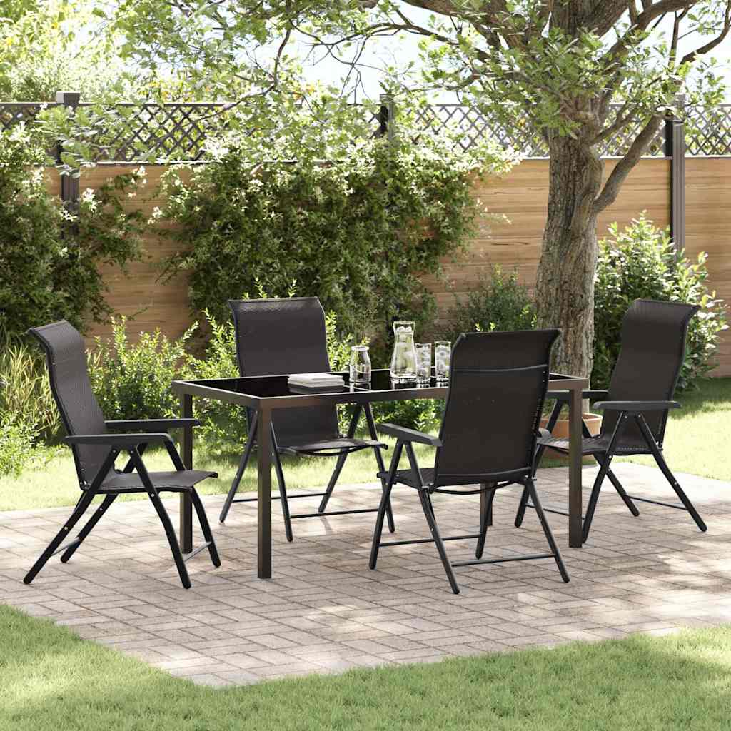Garten Essgruppe 5 pcs Schwarzer Kaffee Poly Rattan