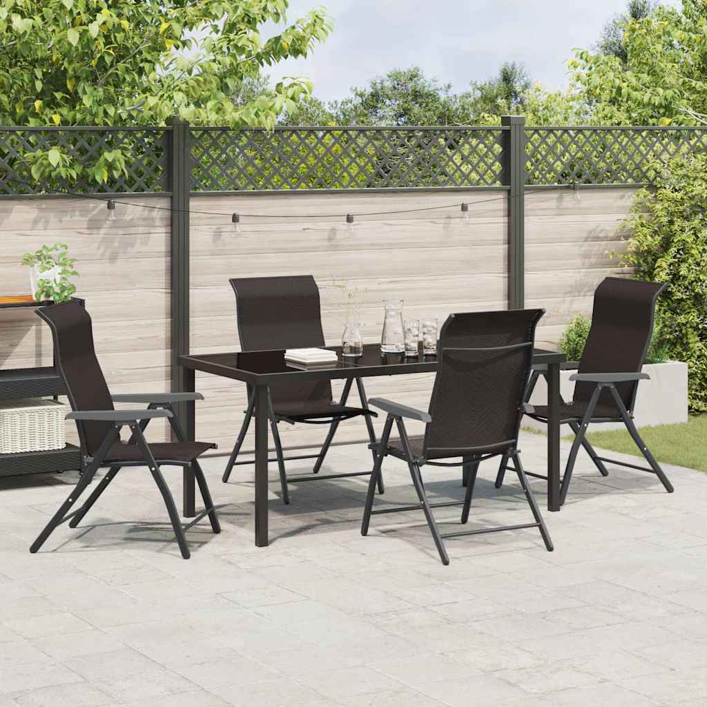 Garten Essgruppe 5 pcs Schwarzer Kaffee Poly Rattan