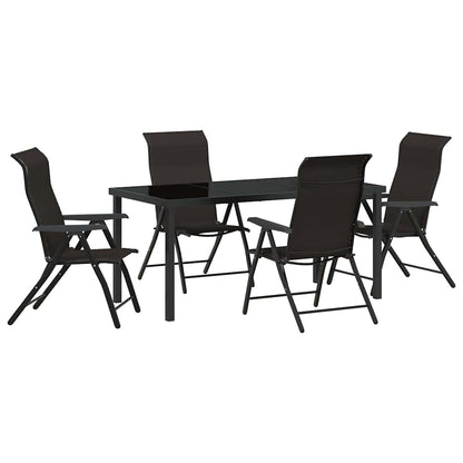 Garten Essgruppe 5 pcs Schwarzer Kaffee Poly Rattan