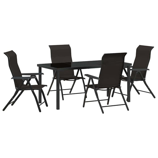 Garten Essgruppe 5 pcs Schwarzer Kaffee Poly Rattan