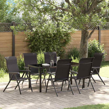 Garten Essgruppe 7 pcs Schwarzer Kaffee Poly Rattan