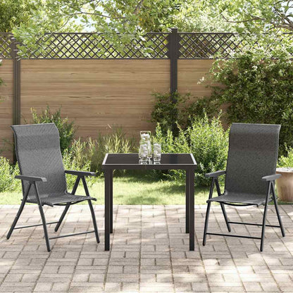 Garten Essgruppe 3 pcs Grau Poly Rattan