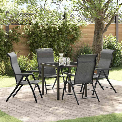 Garten Essgruppe 5 pcs Grau Poly Rattan