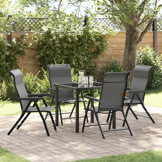 Garten Essgruppe 5 pcs Grau Poly Rattan