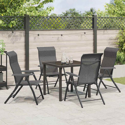 Garten Essgruppe 5 pcs Grau Poly Rattan