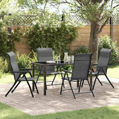 Garten Essgruppe 5 pcs Grau Poly Rattan