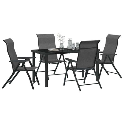 Garten Essgruppe 5 pcs Grau Poly Rattan