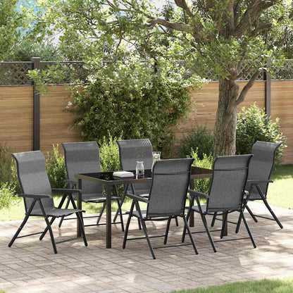 Garten Essgruppe 7 pcs Grau Poly Rattan