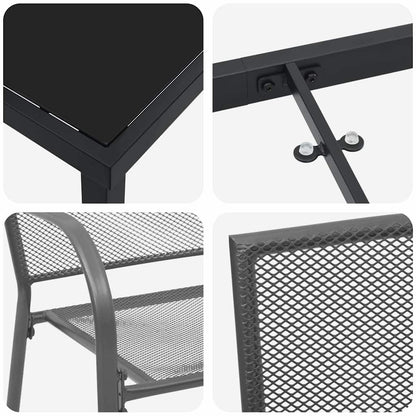 Garten Essgruppe 3 pcs Anthrazit Stahl