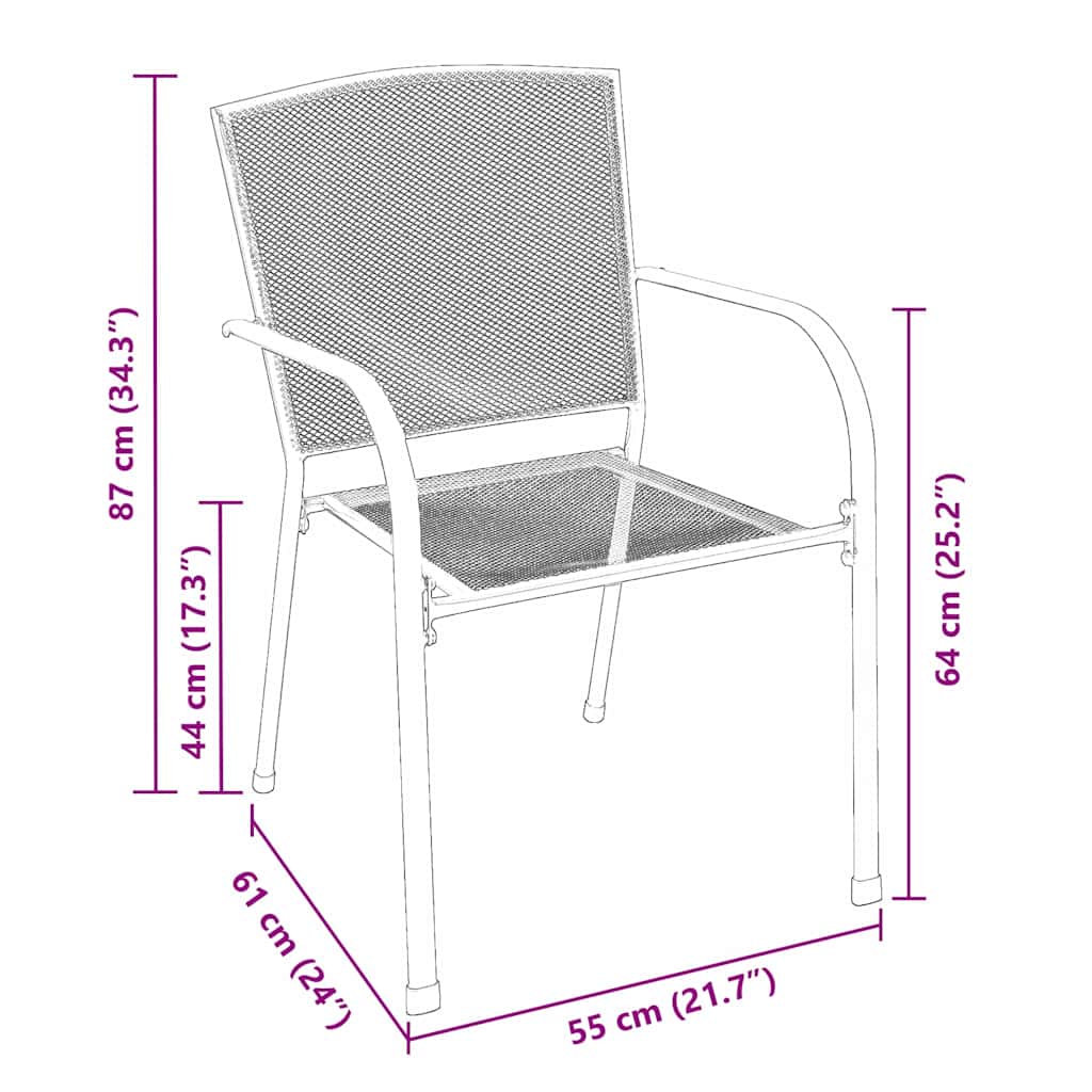 Garten Essgruppe 3 pcs Anthrazit Stahl