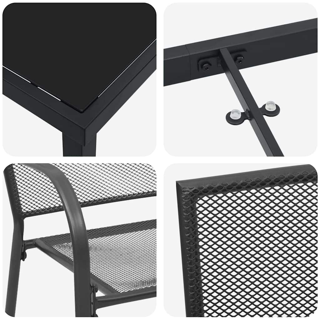 Garten Essgruppe 7 pcs Anthrazit Stahl