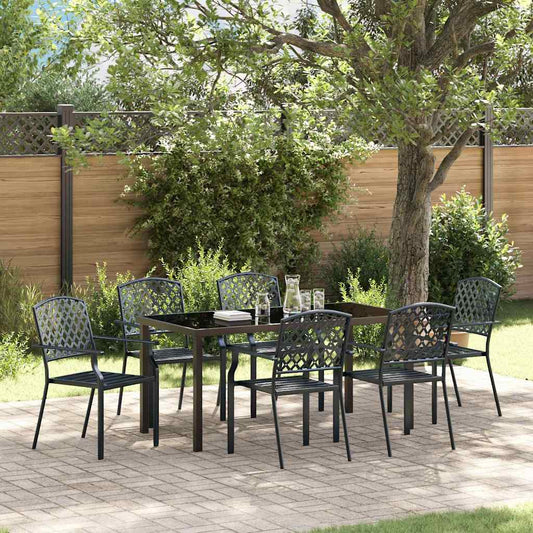 Garten Essgruppe 7 pcs Anthrazit Stahl