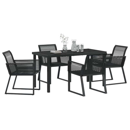 Garten Essgruppe 5 pcs Schwarz Poly Rattan