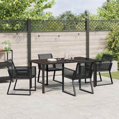 Garten Essgruppe 5 pcs Schwarz Poly Rattan