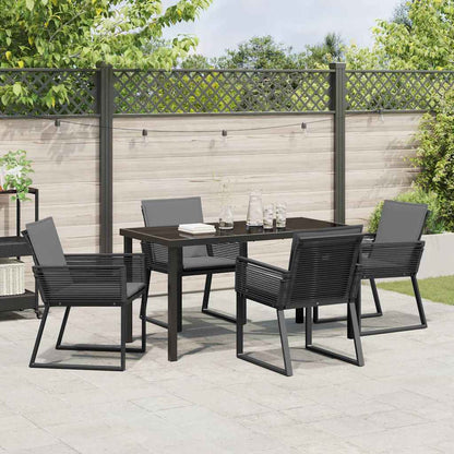 Garten Essgruppe 5 pcs Schwarz Poly Rattan