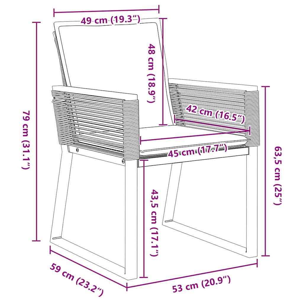 Garten Essgruppe 5 pcs Schwarz Poly Rattan