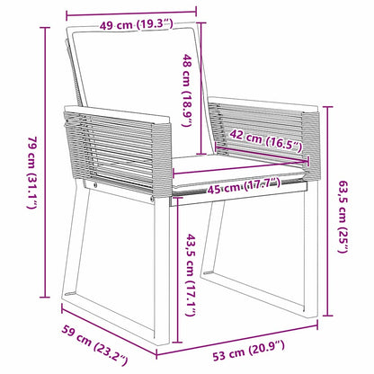Garten Essgruppe 5 pcs Schwarz Poly Rattan