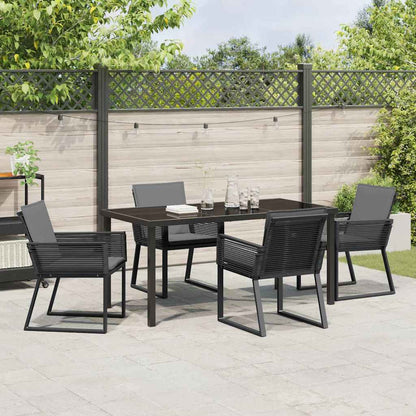 Garten Essgruppe 5 pcs Schwarz Poly Rattan