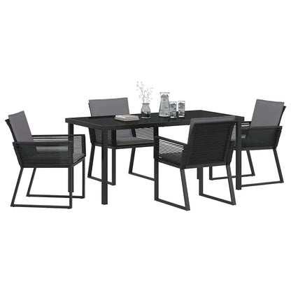 Garten Essgruppe 5 pcs Schwarz Poly Rattan