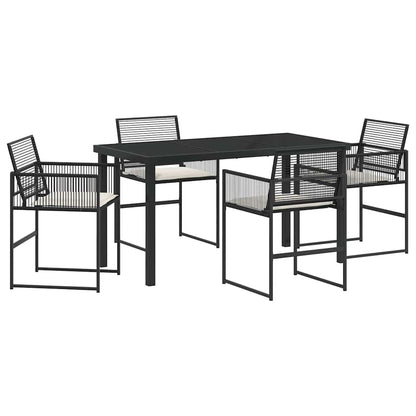 Garten Essgruppe 5 pcs Schwarz Poly Rattan