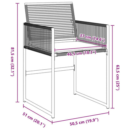 Garten Essgruppe 5 pcs Schwarz Poly Rattan