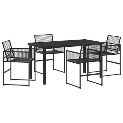 Garten Essgruppe 5 pcs Schwarz Poly Rattan