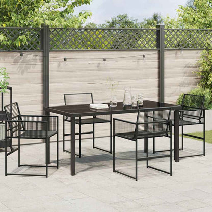 Garten Essgruppe 5 pcs Schwarz Poly Rattan