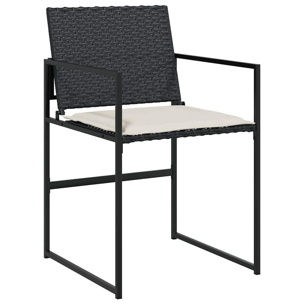 Garten Essgruppe 5 pcs Schwarz Poly Rattan